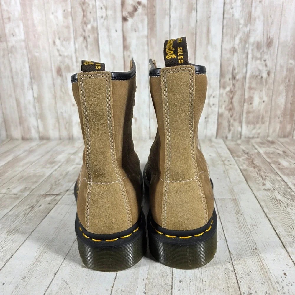 Dr Martens 1460 Tan Suede Leather Lace Up Boots Womens Size 6 M 7 L 31695_3